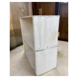 Vintage White Wooden 2-Shelf Bookcase 23x22x10 Inches