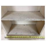 Vintage White Wooden 2-Shelf Bookcase 23x22x10 Inches