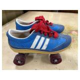 Vintage Blue Roller Skates with Red Laces