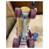 Vintage Blue Roller Skates with Red Laces
