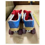 Vintage Blue Roller Skates with Red Laces
