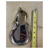 Set of 4 Silverplate Spreader Knives with Gold Accents and Eggplant-Shaped Serving Tray