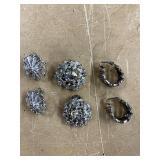 Set of 3 Vintage Silver Tone Clip-On Earrings