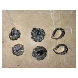 Set of 3 Vintage Silver Tone Clip-On Earrings