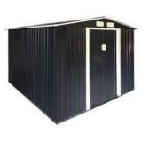 Landhonor LHR-MS1010 10ft X 10ft Galvanized Apex Roof Metal Shed