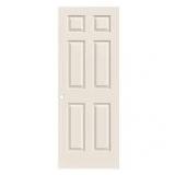 JELD-WEN 30 in. x 80 in. 6 Panel Colonist Primed Textured Molded Composite Interior Door Slab Customer Returns See Pictures