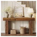 BYBLIGHT Turrella 63 in. W Mix Brown Rectangle Wood Sofa Console Table, Farmhouse Behind Couch Table for Living Room, Hallway  Customer Returns See Pictures