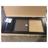 Andersen 200 Series 34 in. x 80 in. Bronze Universal 3/4 Light Mid-View Aluminum Storm Door with Black Handle Set   Customer Returns See Pictures