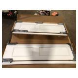 Lot of RESO 36 in. x 80 in. Solid Core Primed Composite Double Pre-hung French Door with Catch ball and Satin Nickel Hinges  Customer Returns See Pictures