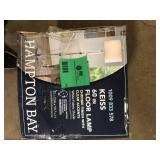 Hampton Bay Keiss 60 in. Chrome and Clear Acrylic Standard Floor Lamp with White Fabric Shade  Customer Returns See Pictures