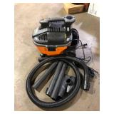 RIDGID 4 Gal. 5.0 Peak HP Portable Shop Vacuum Wet Dry Vac with Fine Dust Filter, Locking Hose and Attachments WD4070   Customer Returns See Pictures