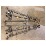 Lot of Litton Lane 55 in. Bronze Metal Tall Adjustable Display Stand 2 Tier Scroll Easel with Chain Support Customer Returns See Pictures