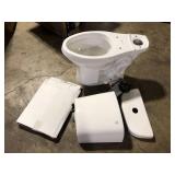 Glacier Bay 12 inch Rough In Two-Piece 1.1 GPF/1.6 GPF Dual Flush Elongated Toilet in White Seat Included   Customer Returns See Pictures