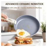 Ammeloo 18 Piece Ceramic Pots and Pans Set with Detachable Handles