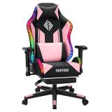 Hoffree LED Gaming Chair for Youths 8-15 Years of Age (Chair is Purple and Black)