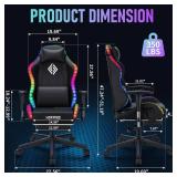 Hoffree LED Gaming Chair for Youths 8-15 Years of Age (Chair is Purple and Black)