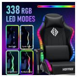 Hoffree LED Gaming Chair for Youths 8-15 Years of Age (Chair is Purple and Black)