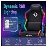 Hoffree LED Gaming Chair for Youths 8-15 Years of Age (Chair is Purple and Black)