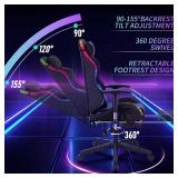 Hoffree LED Gaming Chair for Youths 8-15 Years of Age (Chair is Purple and Black)