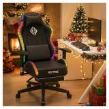 Hoffree LED Gaming Chair for Youths 8-15 Years of Age (Chair is Purple and Black)