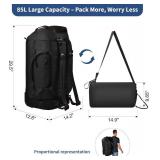 Heliar Foldable Rolling Duffle Bat with Wheels