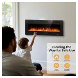 Havato 42" Recessed and Wall Mounted Electric Fireplace