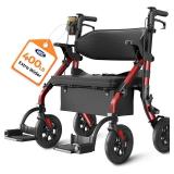 Vocic 2-in-1 Walker Wheelchair Combo