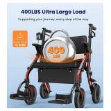 Vocic 2-in-1 Walker Wheelchair Combo