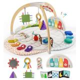 Move2Play Montessori Inspired Wooden Interactive Baby Play Gym