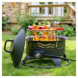 Panovue 24" Portable Propane Fire Pit with Grill
