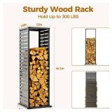 Diyfire 4 Foot Firewood Rack with Louver Pattern
