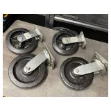Set of 4 Heavy-Duty 8-Inch Swivel Caster Wheels for Industrial Use
