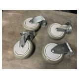 Set of 4 Heavy Duty Swivel Casters with 4-Inch Wheels for Furniture or Equipment