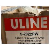 ULINE S-2022PW White Tyvek Prewired Tags 1,000 Count 4.25x2 1/8 Inches