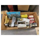 Assorted Lock and Door Hardware Lot: Locks, Keys, Door Latches, Mixed New & Used