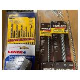 Mixed Tool Lot: Black & Decker Drill Bits, Lenox Cutter, Worx Saw Blade & More