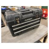 Husky 3-Drawer Portable Tool Chest Black Plastic with Metal Latches