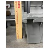 Set of 6 Gray Stackable Plastic Storage Crates with Hinged Lids