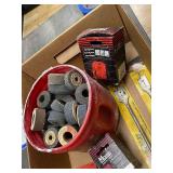 Assorted Tools and Accessories Lot with Wheel Nuts, Drill Bits, and More