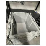 Set of 6 Heavy-Duty Stackable Plastic Storage Containers with Lids