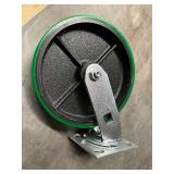 Set of 4 Renco Swivel Casters with Green Wheels 8 Inch Diameter Heavy Duty
