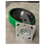 Set of 4 Renco Swivel Casters with Green Wheels 8 Inch Diameter Heavy Duty