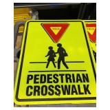 Set of Durable Pedestrian Crosswalk Yield Signs for Enhanced Safety and Visibility