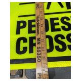 Set of Durable Pedestrian Crosswalk Yield Signs for Enhanced Safety and Visibility