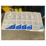 Set of 6 Handicap Parking Signs - Vehicle ID Required - Up to $200 Fine