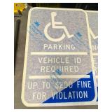 Set of 6 Handicap Parking Signs - Vehicle ID Required - Up to $200 Fine