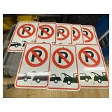 Lot of 8 No Parking Tow Away Zone Signs Reflective Metal Traffic Control Signs with Standard Size