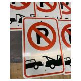 Lot of 8 No Parking Tow Away Zone Signs Reflective Metal Traffic Control Signs with Standard Size