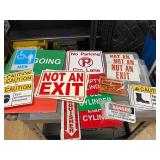 Lot of Various Industrial Safety and Directional Signs Including 