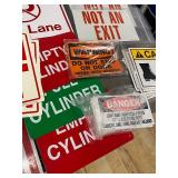 Lot of Various Industrial Safety and Directional Signs Including 